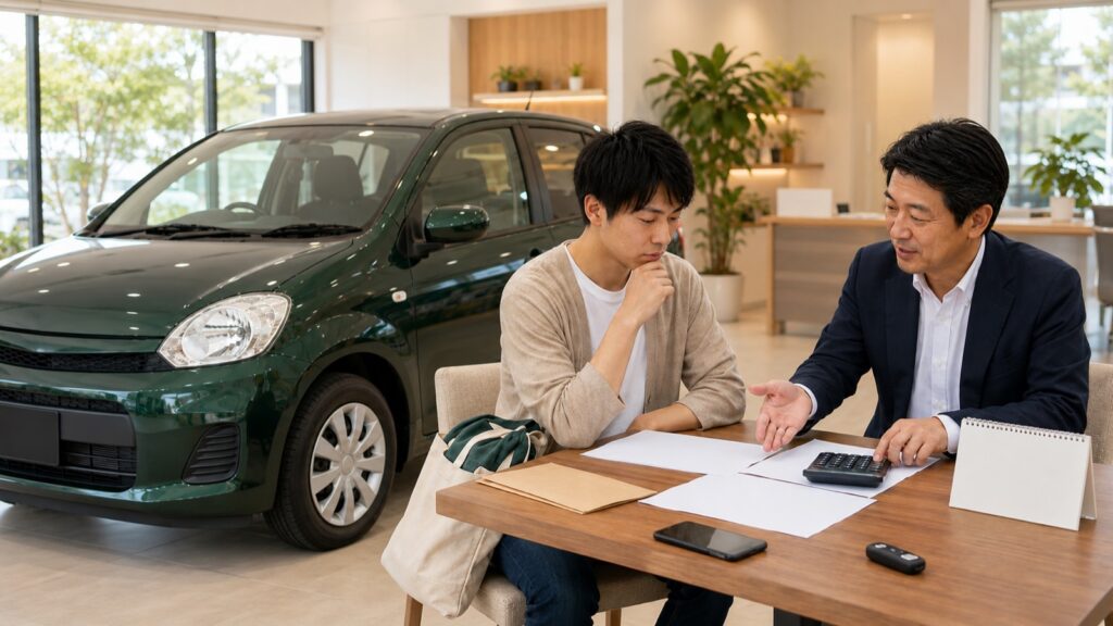 自社ローンの相談は何からを確認する車選びのイメージ