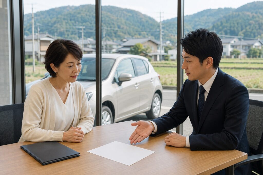 頭金が用意できず不安を確認する車選びのイメージ